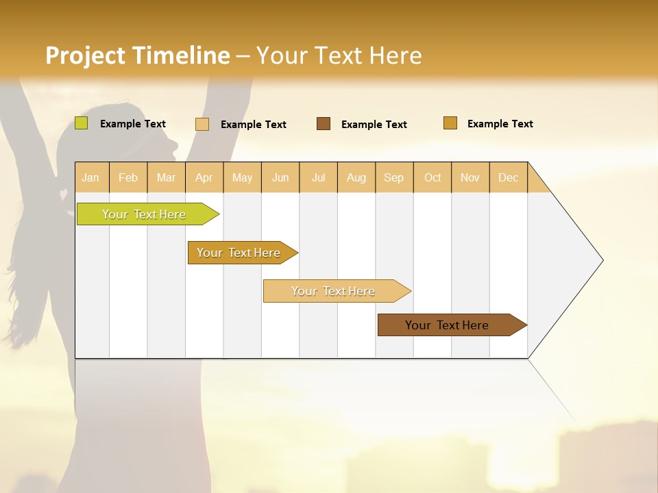 A Woman Raising Her Arms In The Air PowerPoint Template