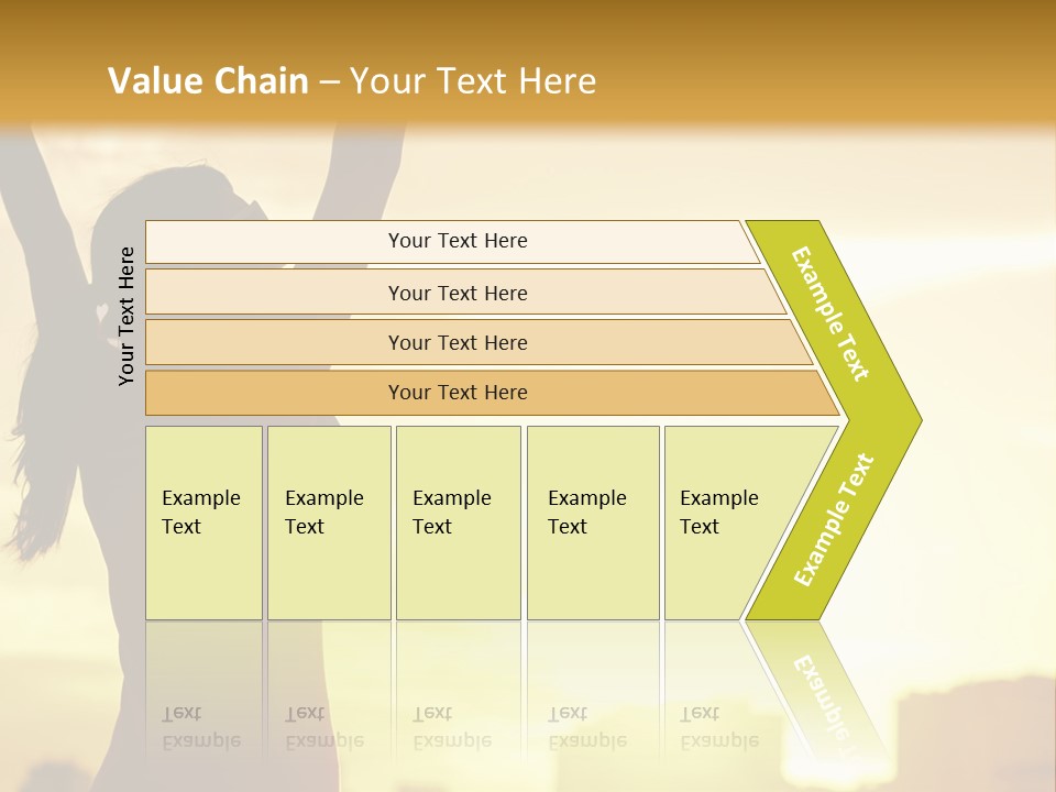 A Woman Raising Her Arms In The Air PowerPoint Template