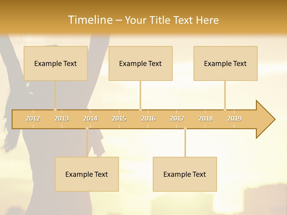 A Woman Raising Her Arms In The Air PowerPoint Template