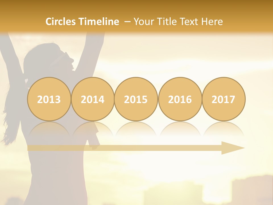 A Woman Raising Her Arms In The Air PowerPoint Template