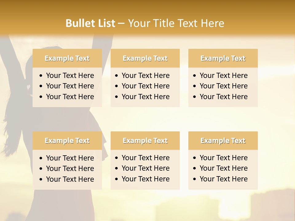 A Woman Raising Her Arms In The Air PowerPoint Template