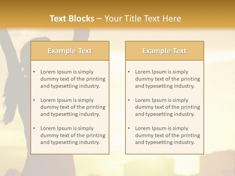 A Woman Raising Her Arms In The Air PowerPoint Template