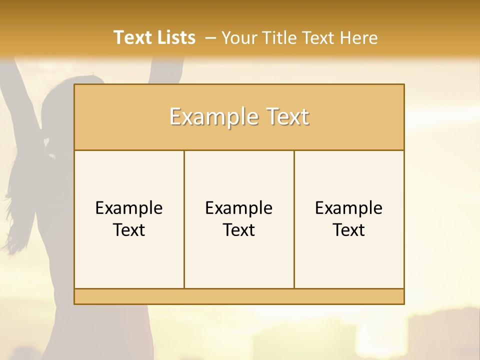A Woman Raising Her Arms In The Air PowerPoint Template
