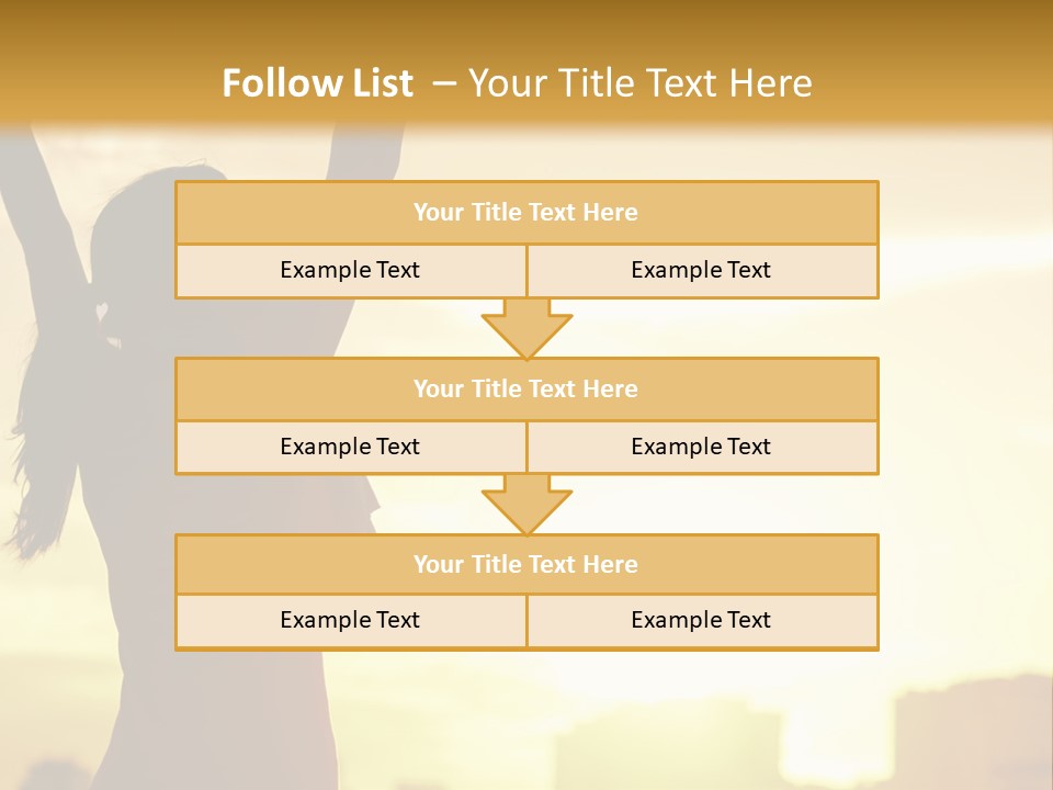A Woman Raising Her Arms In The Air PowerPoint Template