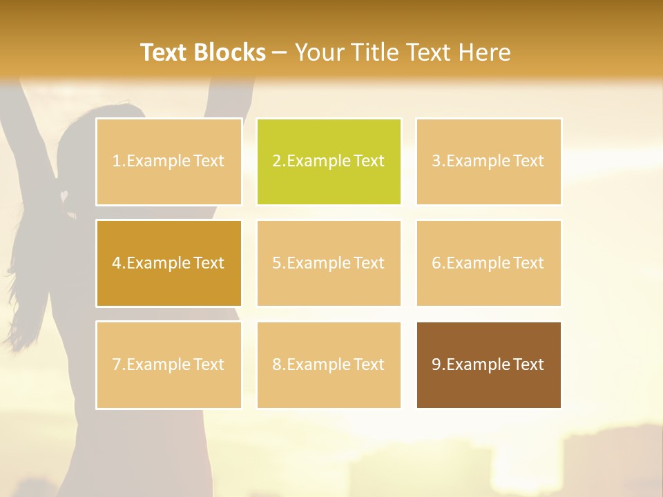 A Woman Raising Her Arms In The Air PowerPoint Template