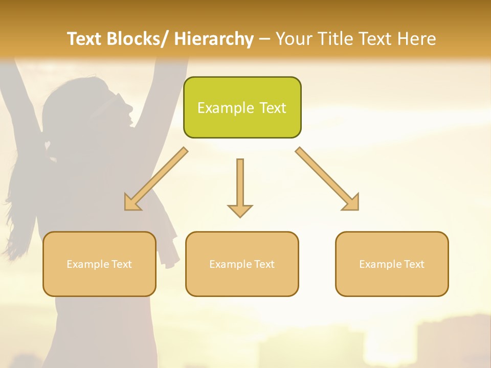 A Woman Raising Her Arms In The Air PowerPoint Template