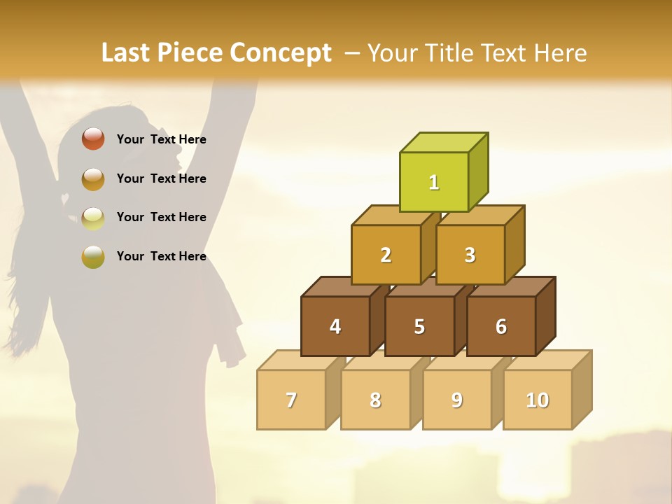 A Woman Raising Her Arms In The Air PowerPoint Template