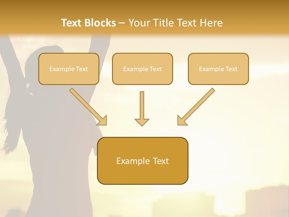 A Woman Raising Her Arms In The Air PowerPoint Template