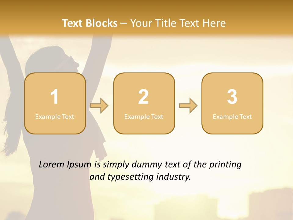 A Woman Raising Her Arms In The Air PowerPoint Template