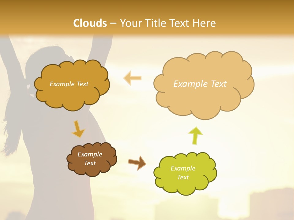 A Woman Raising Her Arms In The Air PowerPoint Template