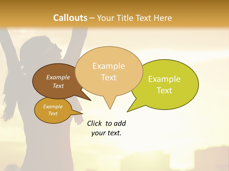 A Woman Raising Her Arms In The Air PowerPoint Template