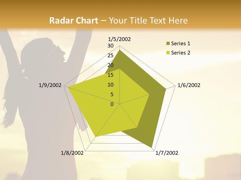 A Woman Raising Her Arms In The Air PowerPoint Template