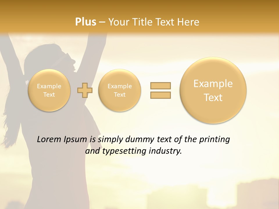 A Woman Raising Her Arms In The Air PowerPoint Template