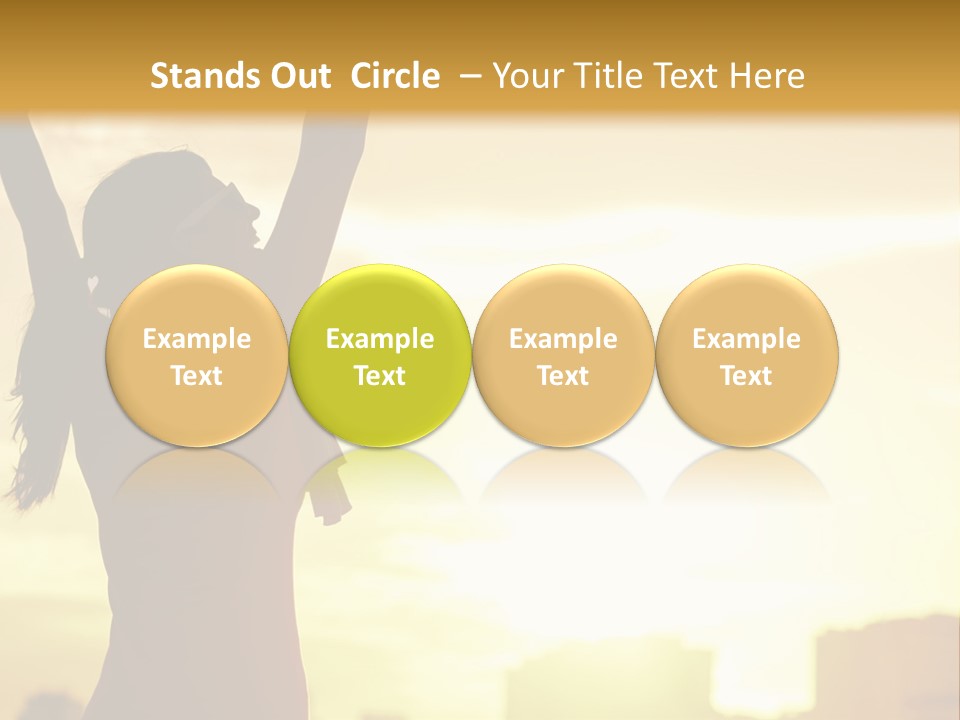 A Woman Raising Her Arms In The Air PowerPoint Template