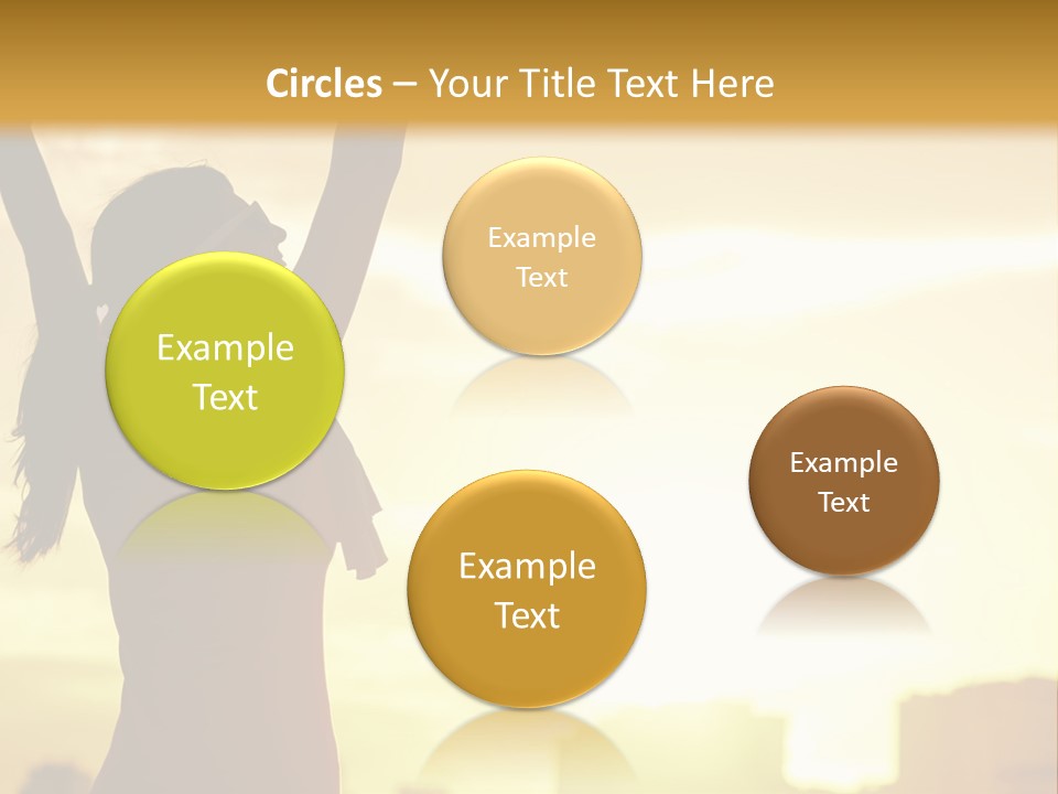 A Woman Raising Her Arms In The Air PowerPoint Template