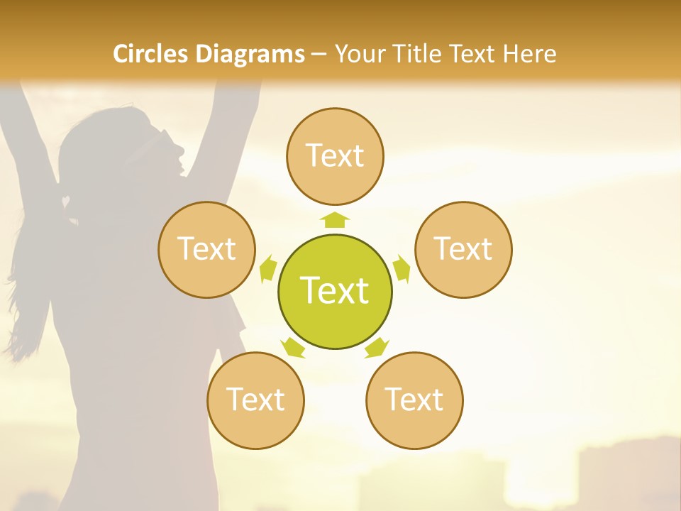 A Woman Raising Her Arms In The Air PowerPoint Template