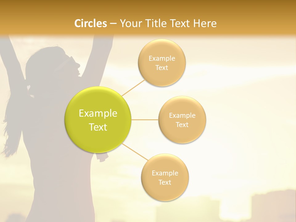 A Woman Raising Her Arms In The Air PowerPoint Template