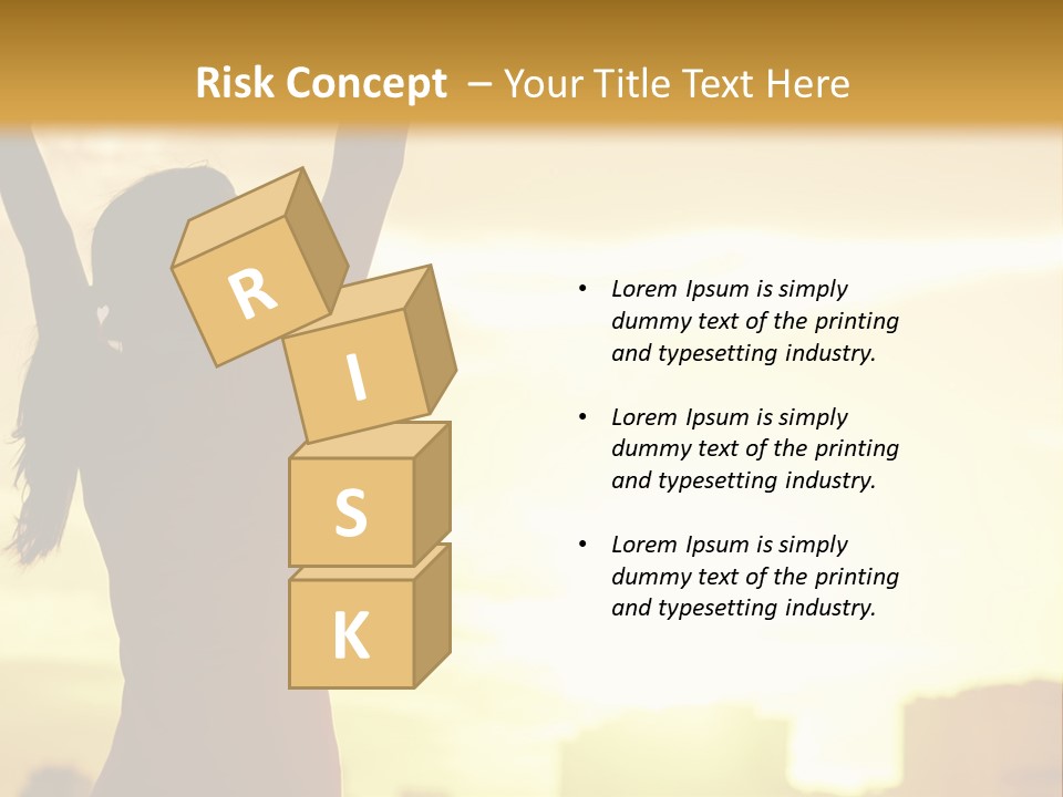 A Woman Raising Her Arms In The Air PowerPoint Template