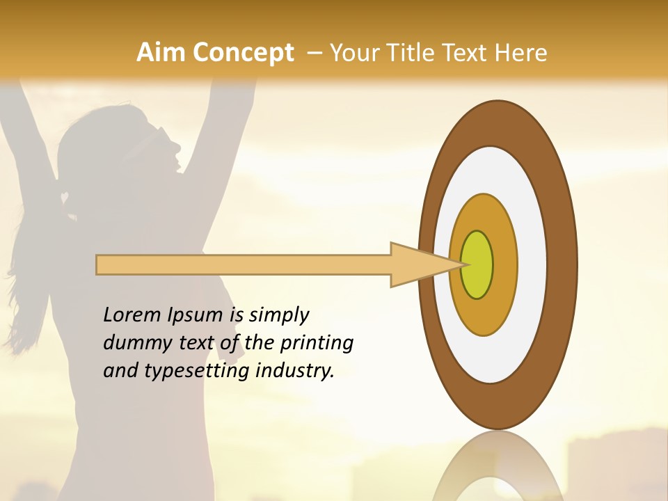 A Woman Raising Her Arms In The Air PowerPoint Template