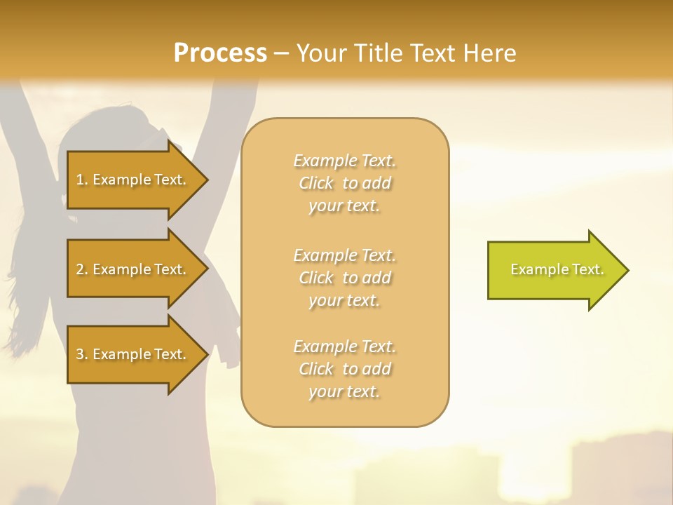 A Woman Raising Her Arms In The Air PowerPoint Template