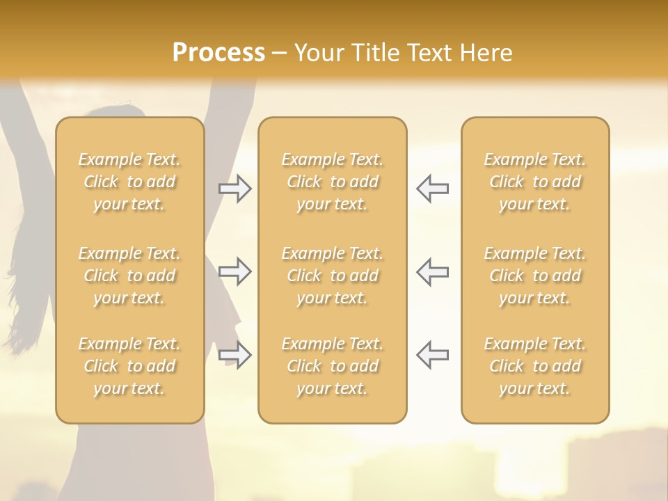 A Woman Raising Her Arms In The Air PowerPoint Template
