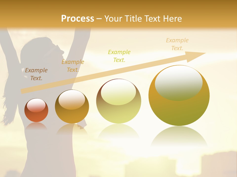 A Woman Raising Her Arms In The Air PowerPoint Template