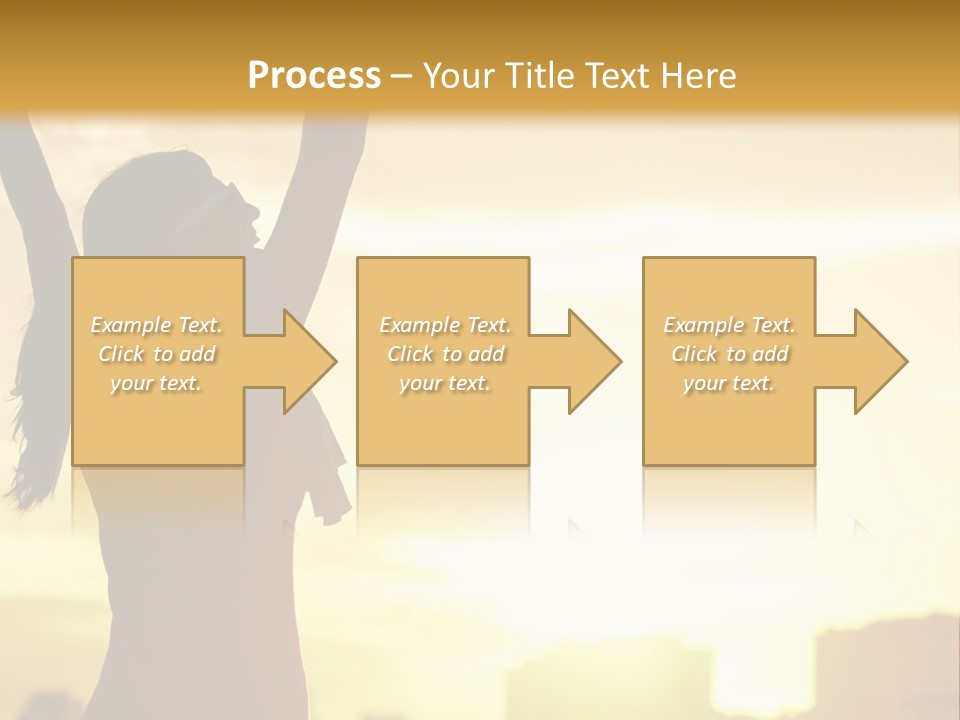 A Woman Raising Her Arms In The Air PowerPoint Template