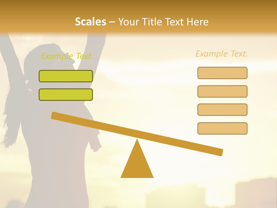 A Woman Raising Her Arms In The Air PowerPoint Template