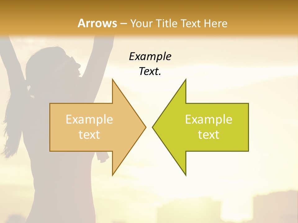 A Woman Raising Her Arms In The Air PowerPoint Template