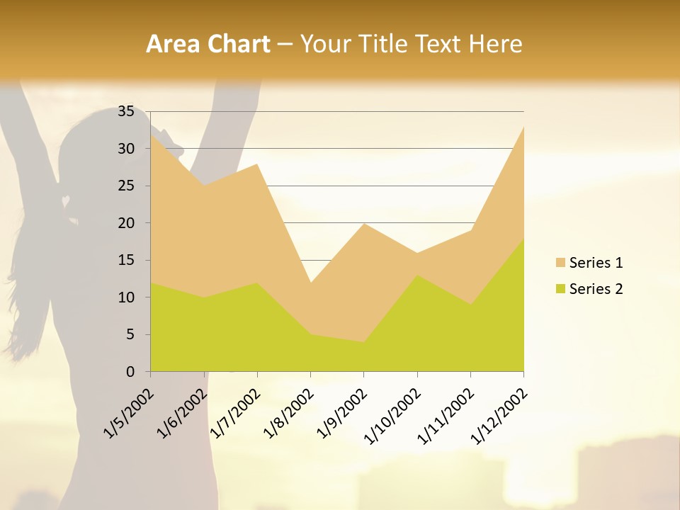 A Woman Raising Her Arms In The Air PowerPoint Template