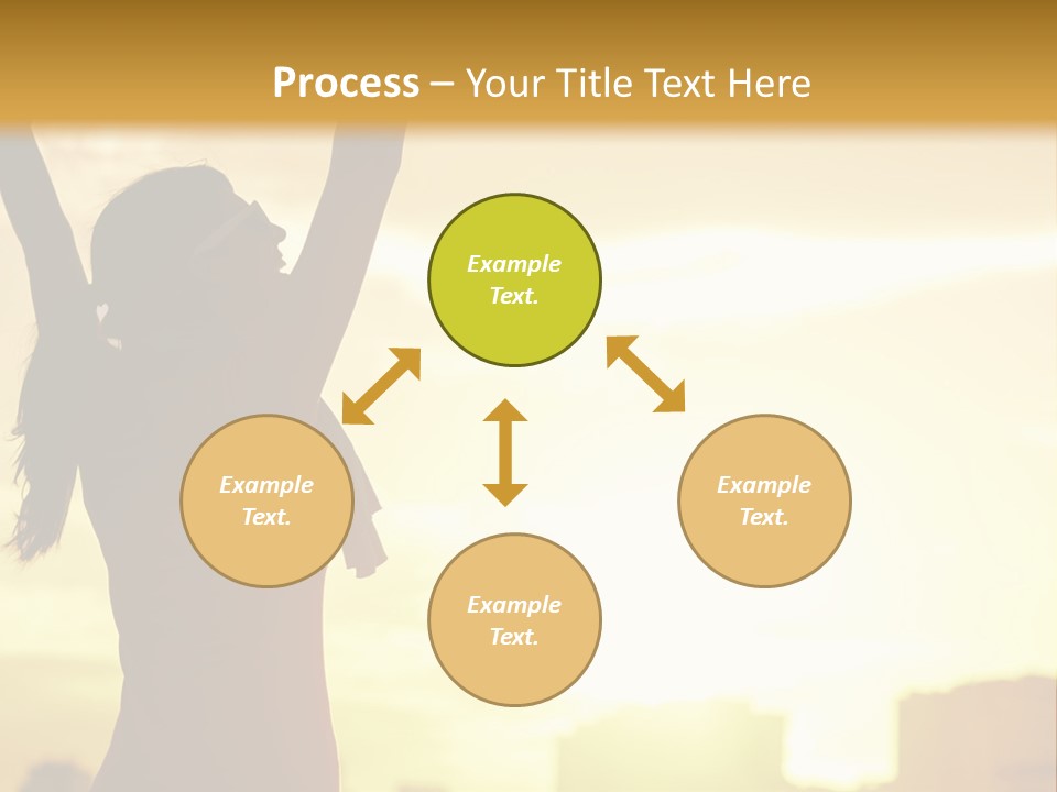 A Woman Raising Her Arms In The Air PowerPoint Template