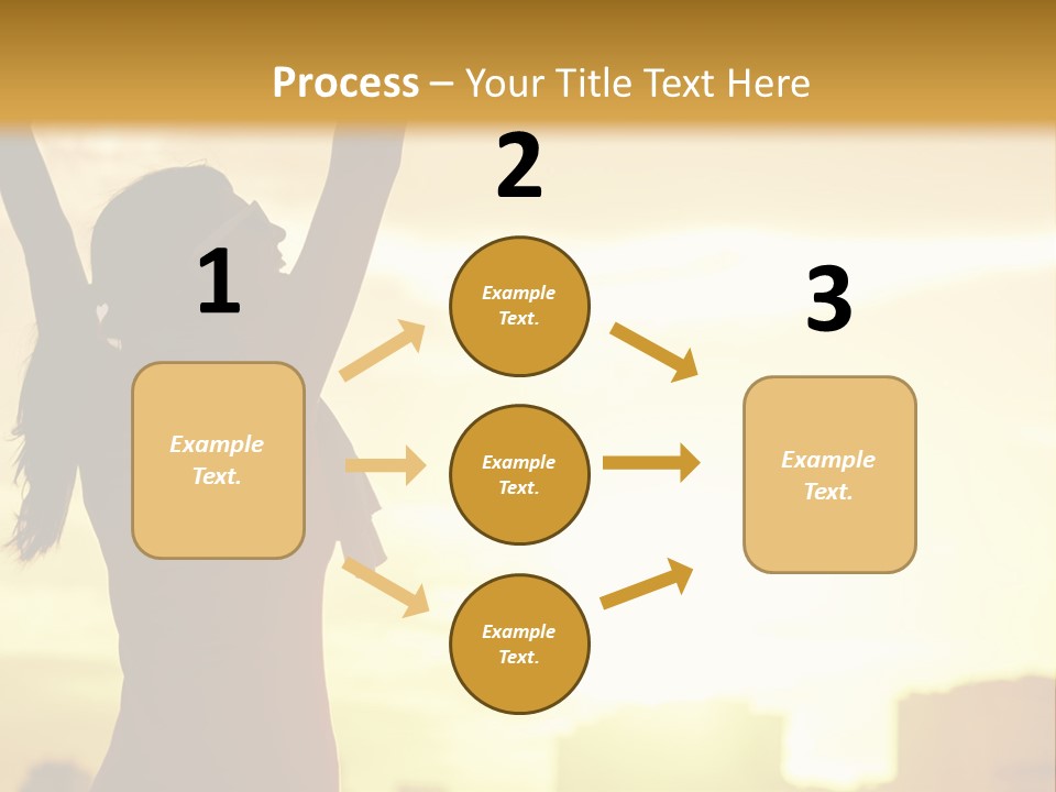 A Woman Raising Her Arms In The Air PowerPoint Template