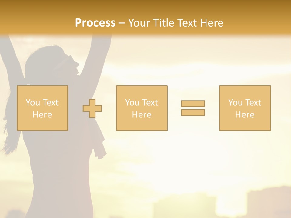 A Woman Raising Her Arms In The Air PowerPoint Template