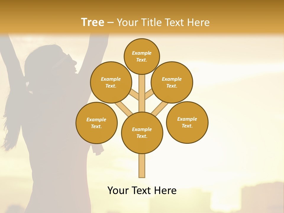 A Woman Raising Her Arms In The Air PowerPoint Template