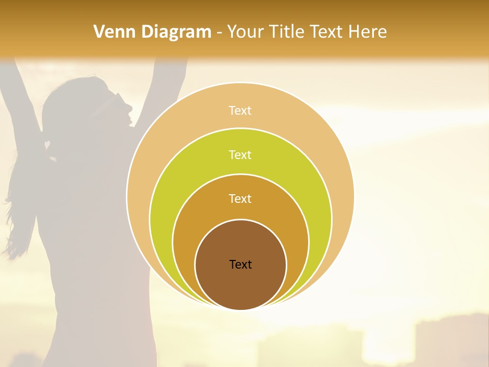 A Woman Raising Her Arms In The Air PowerPoint Template