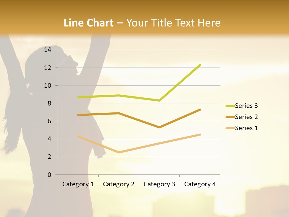 A Woman Raising Her Arms In The Air PowerPoint Template