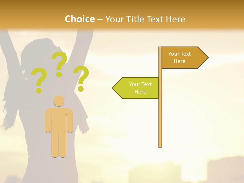 A Woman Raising Her Arms In The Air PowerPoint Template