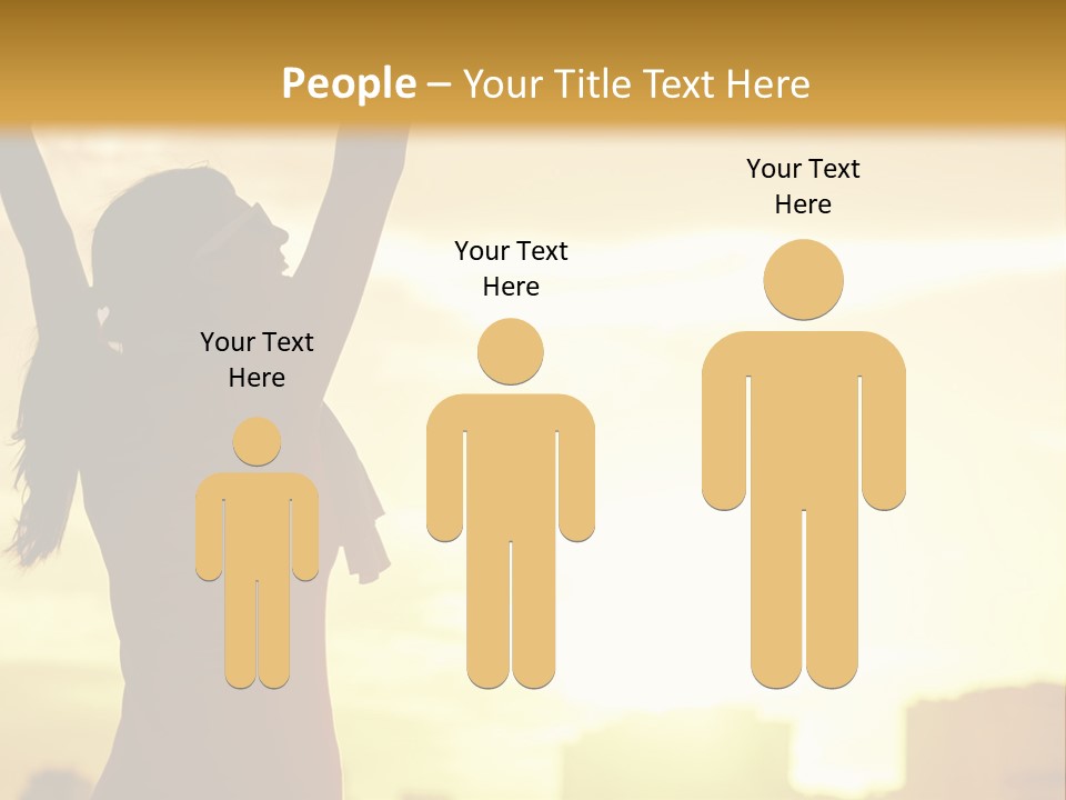 A Woman Raising Her Arms In The Air PowerPoint Template