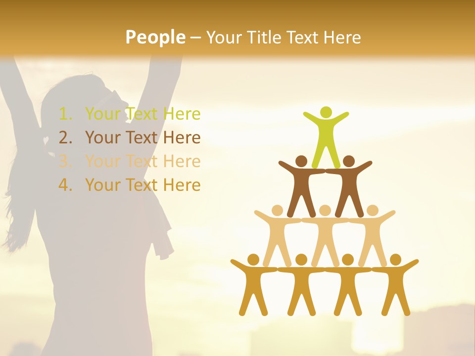 A Woman Raising Her Arms In The Air PowerPoint Template