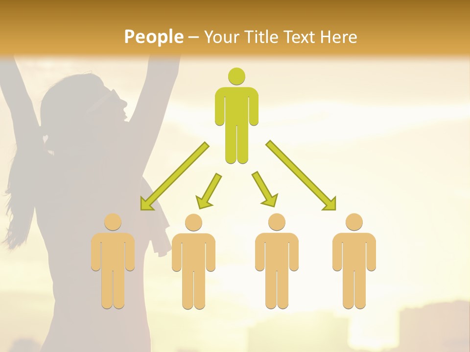 A Woman Raising Her Arms In The Air PowerPoint Template