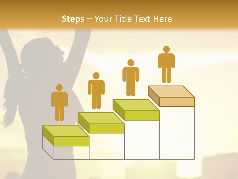 A Woman Raising Her Arms In The Air PowerPoint Template