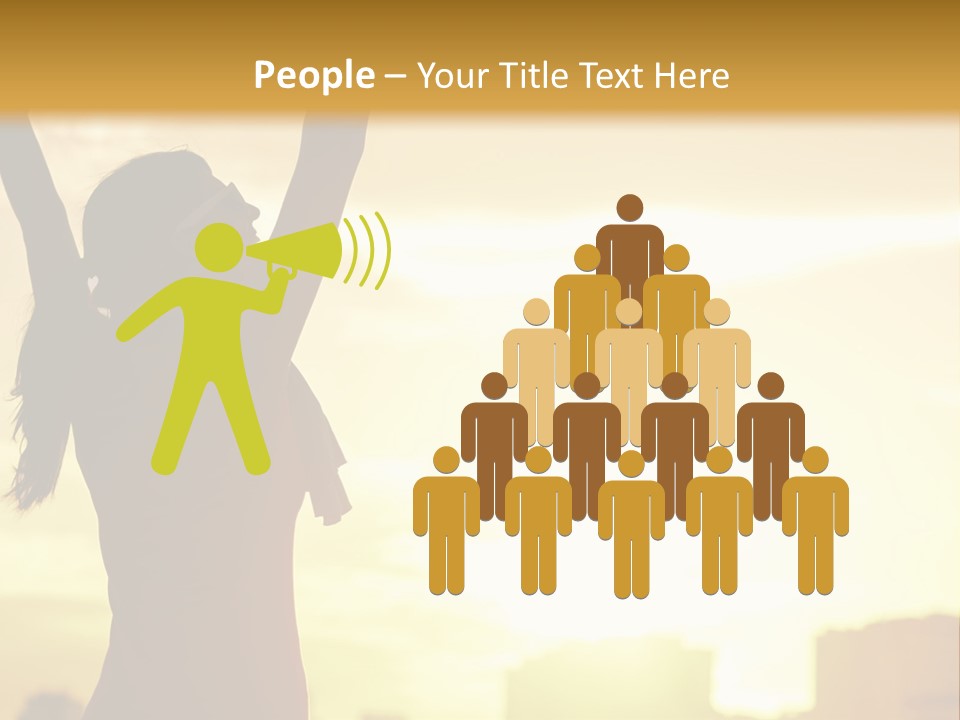 A Woman Raising Her Arms In The Air PowerPoint Template