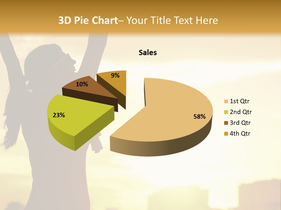 A Woman Raising Her Arms In The Air PowerPoint Template