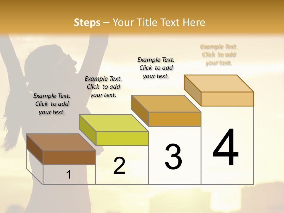 A Woman Raising Her Arms In The Air PowerPoint Template