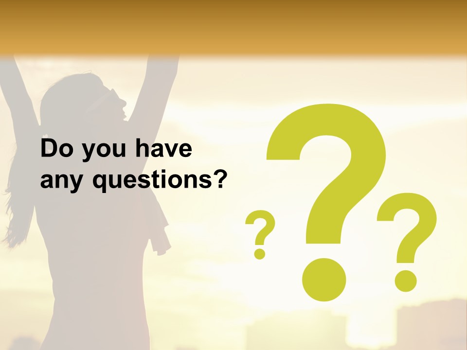 A Woman Raising Her Arms In The Air PowerPoint Template