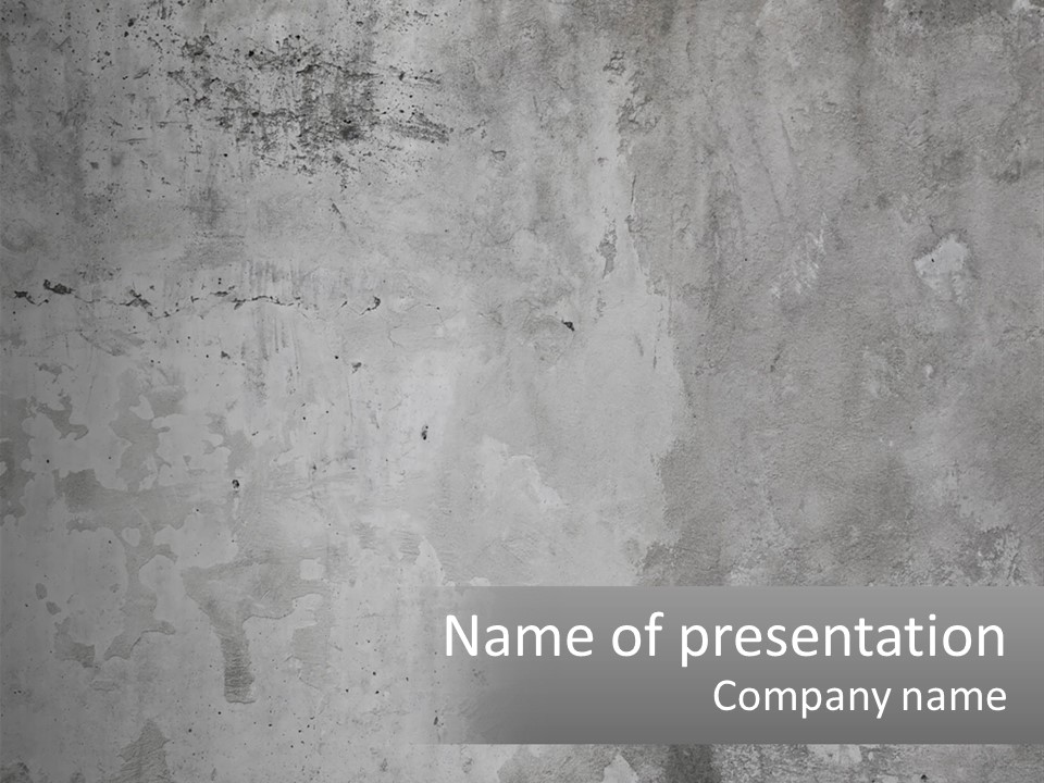 A Gray Concrete Wall With A White Background PowerPoint Template