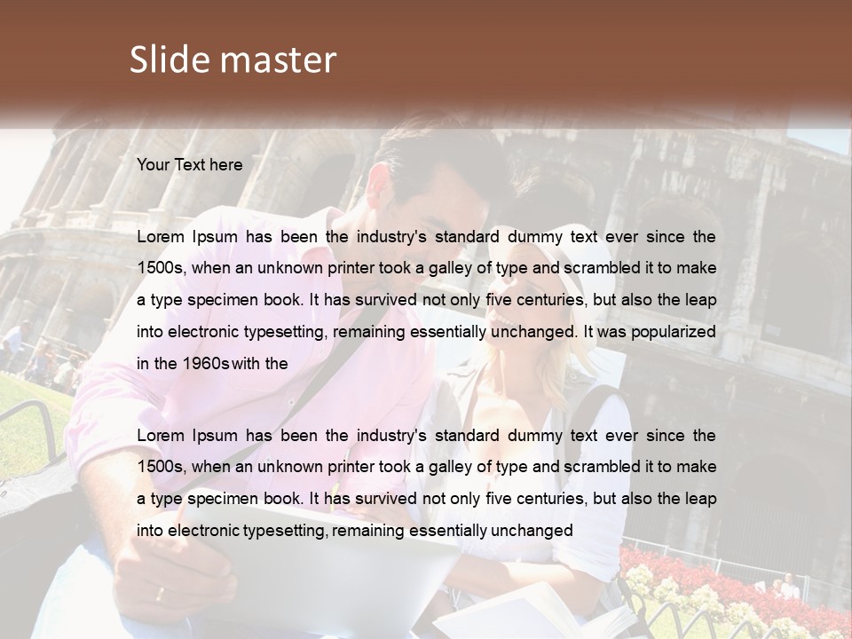 A Man And Woman Are Looking At Something On A Tablet PowerPoint Template