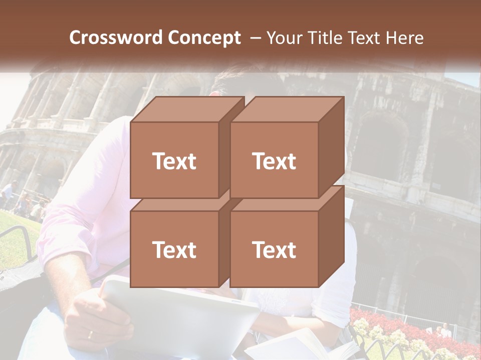 A Man And Woman Are Looking At Something On A Tablet PowerPoint Template