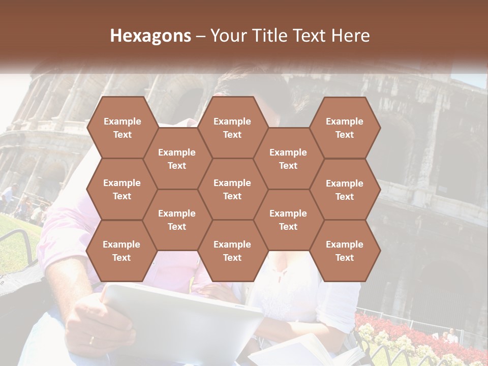 A Man And Woman Are Looking At Something On A Tablet PowerPoint Template