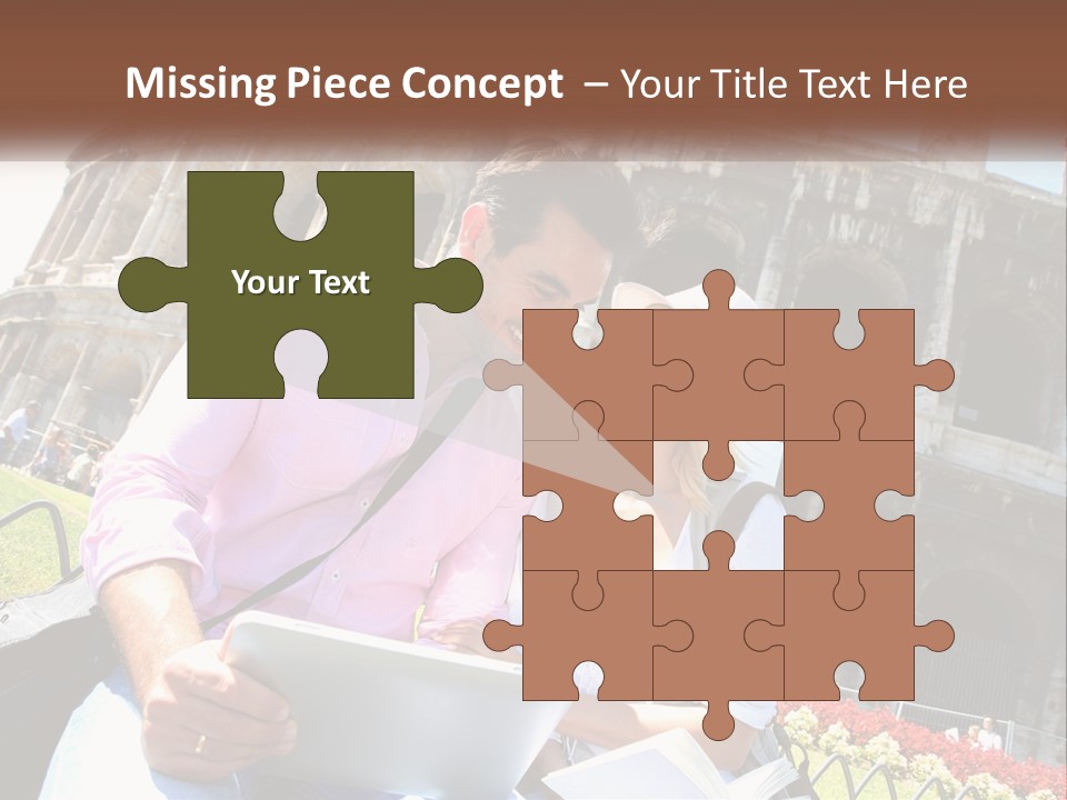 A Man And Woman Are Looking At Something On A Tablet PowerPoint Template